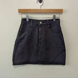 SOLD! John Galt Button Fly Black Denim Mini Skirt Size Small